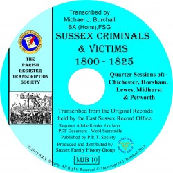 Sussex Criminals & Victims  1800-1825